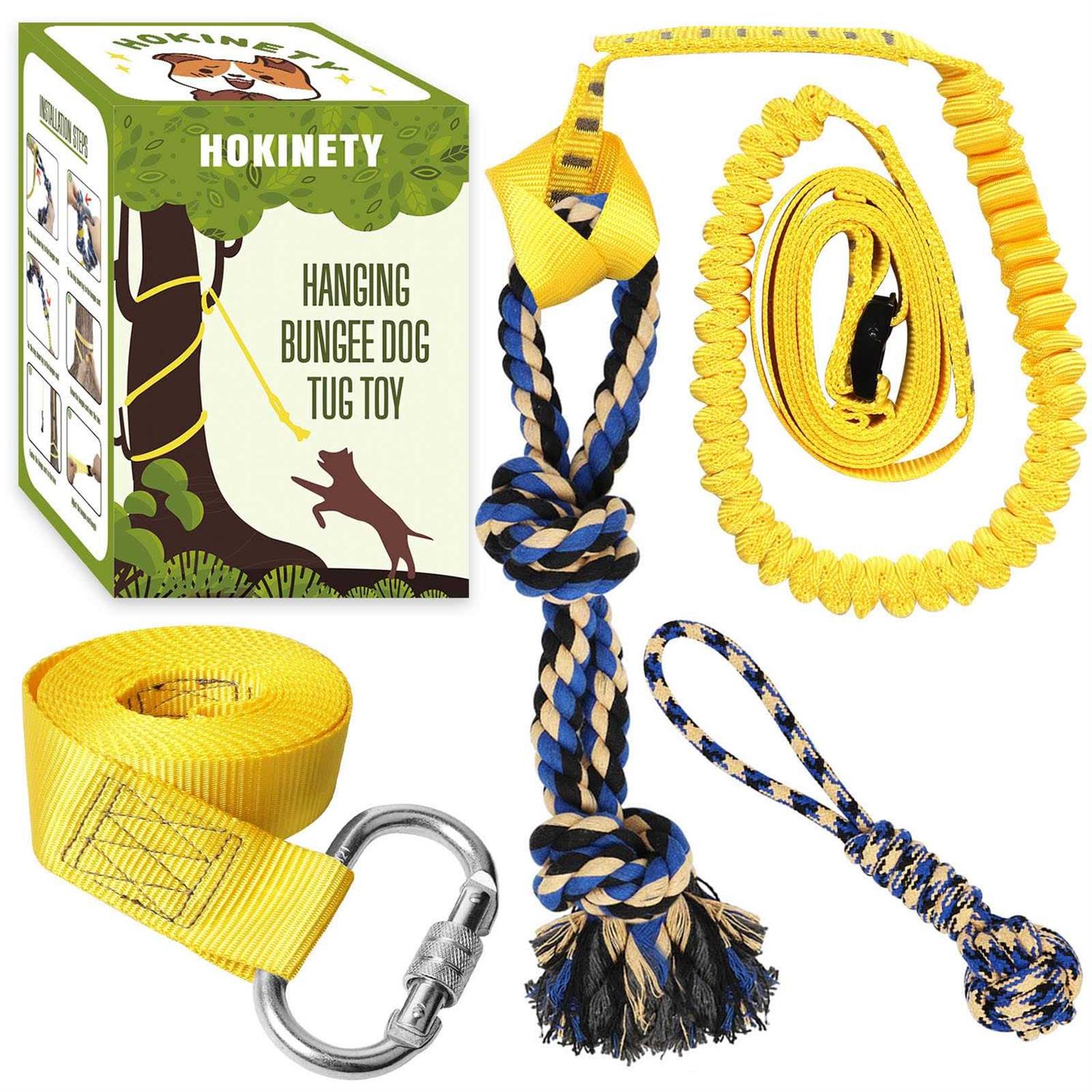 HOKINETY Dog Hanging Bungee Tug Toy Interactive Tether Tug-of-War for Pitbull Small to Large Dogs to Exercise and Fun Solo Play - Pet Supplies online store