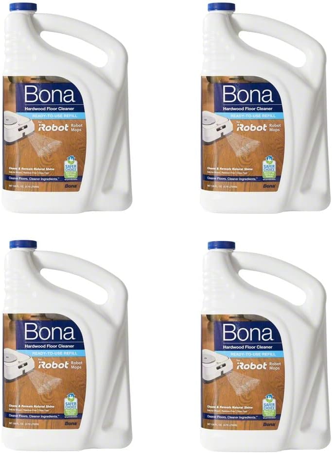 Bona® Hardwood Cleaning Solution Certified to Work with iRobot Braava jet® m6 Robot Mop, 4-Pack Pack of 2