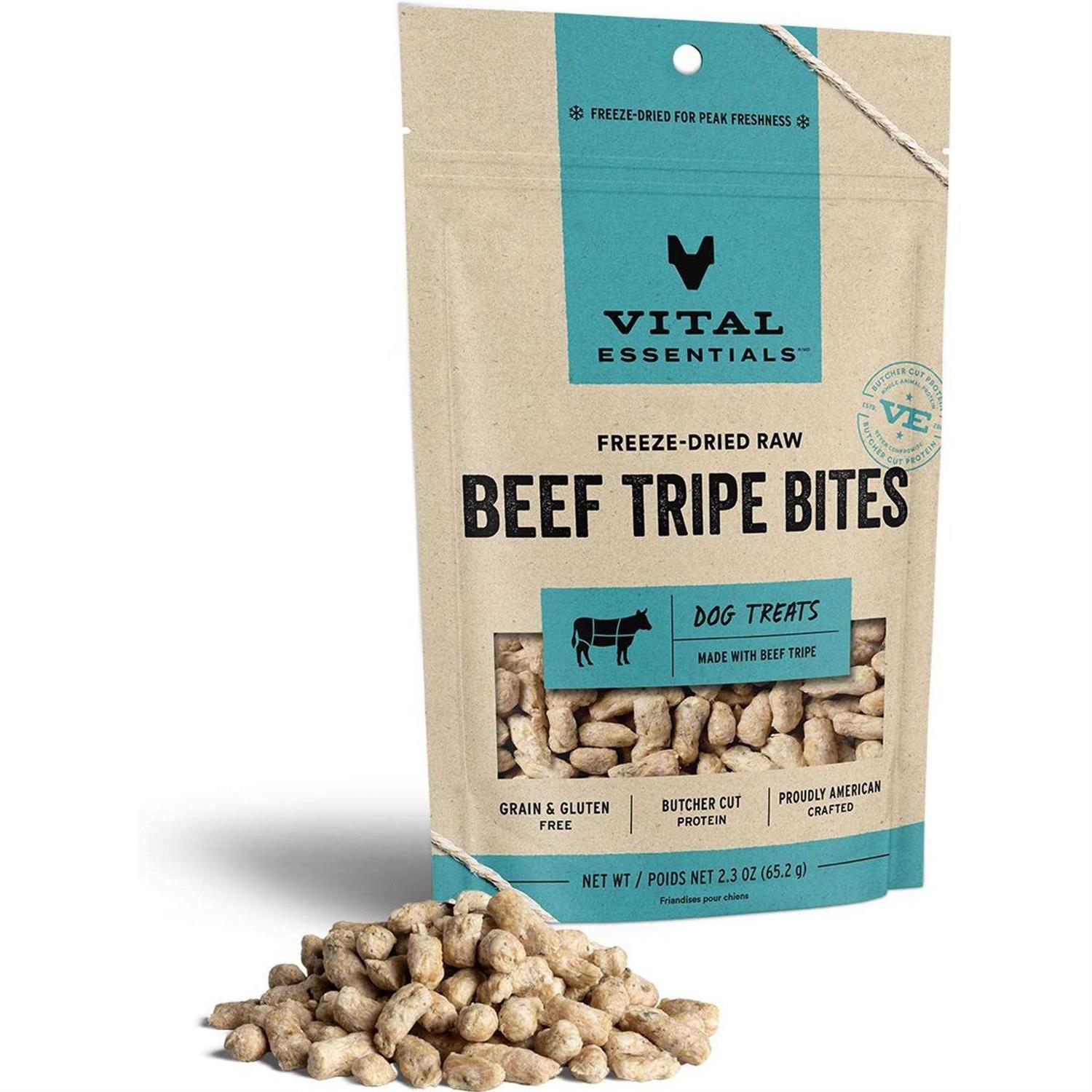 Vital Essentials Freeze Dried Beef Tripe Bites Dog Treats - Pet Supplies online store