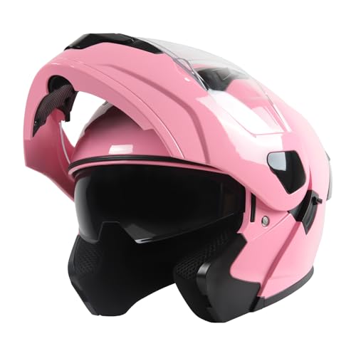 SPARK Motorcycle Dual Visor Flip up Modular Full Face Helmet Adult Men Women DOT Approved