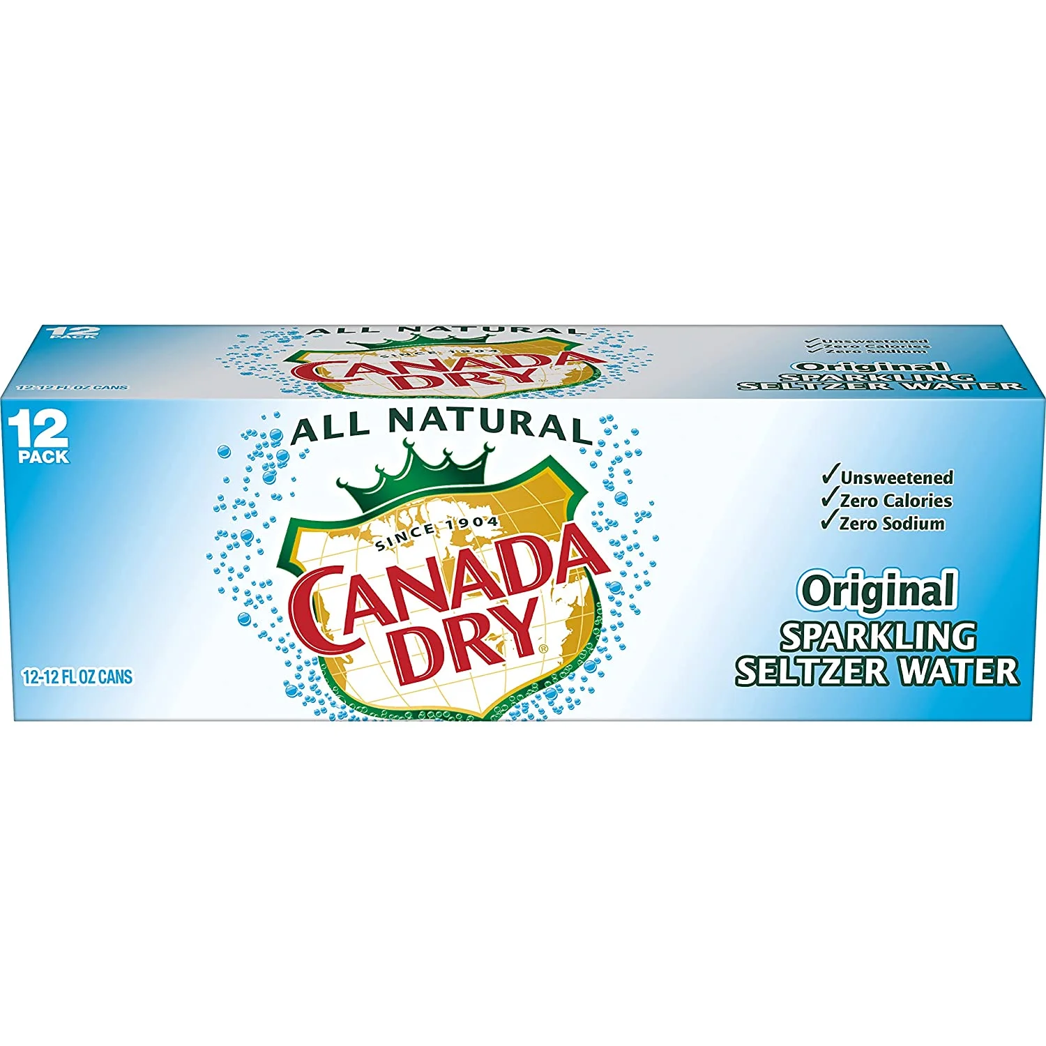 Canada Dry Original Sparkling Seltzer Water, 12 oz. Cans (Pack of 12)