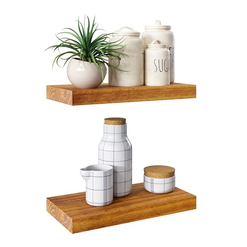 Letto Solid Wood Floating Shelves, Set of 2, 10