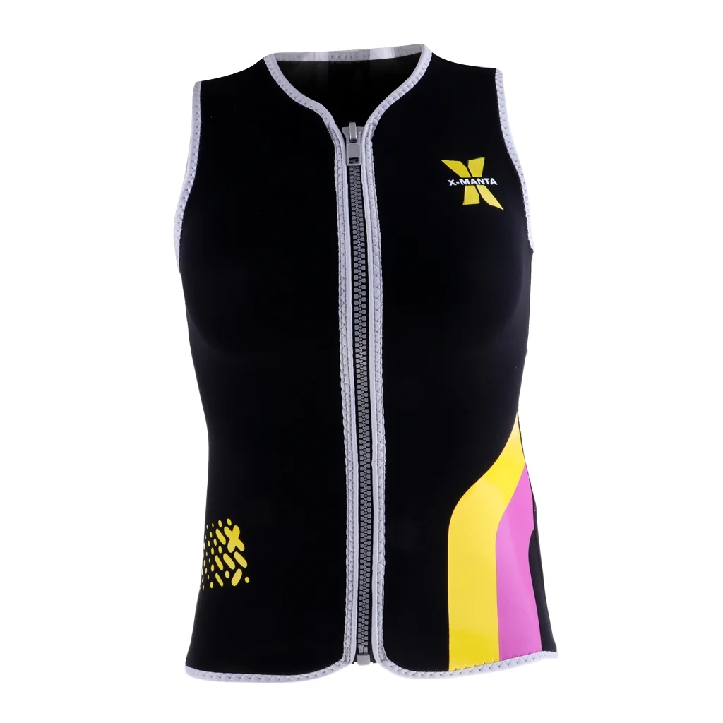 Women's Wetsuits Top Premium Neoprene 3mm Zipper Wetsuit Vest for Surf Windsurf L