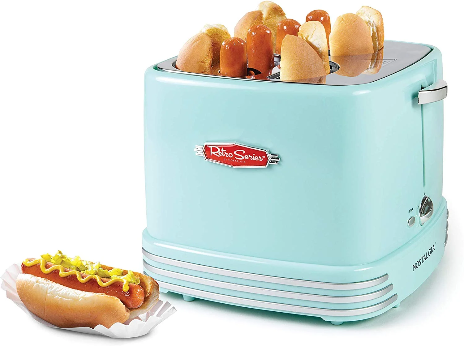 Nostalgia HDT600 Hot Dog Toaster, Aqua