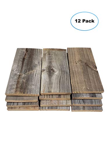 Rustic Weathered Reclaimed Wood Planks for DIY Crafts, Projects and Decor (6 planks - 24