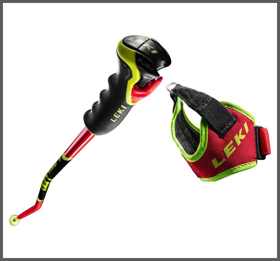 Leki WCR GS 3D Ski Poles Red/Yellow, 130cm