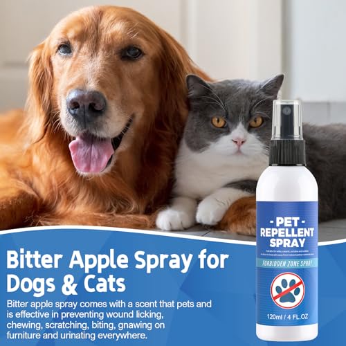 Bitter Spray for Dogs to Stop Chewing, 120ML. No Chew Spray for Dogs & Pets. Effective Anti Scratch Furniture Protector. Dog Deterrent Anti Chew Spray. Alcohol Free, Safe Formula