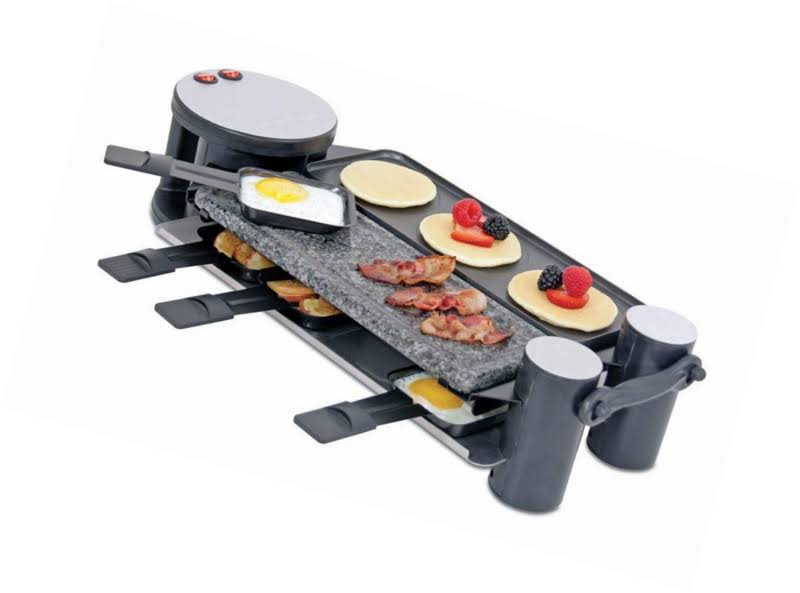 Swissmar KF-77073 Swivel 8-Person Raclette with Granite Stone and Cast Aluminum