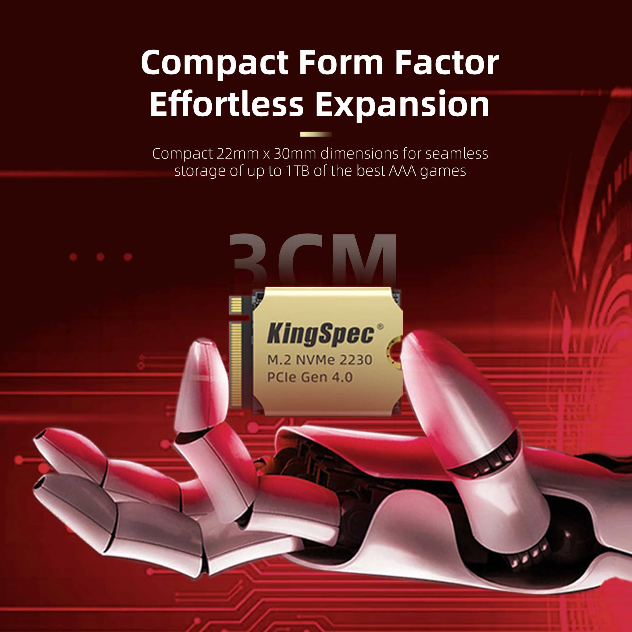 KingSpec XF 512GB M.2 2230 SSD PCIe 4.0, 5000MB/s Read Copper Heatsink, 3D NAND Flash, Compatible with Steam Deck/ASUS ROG Ally/Surface Pro