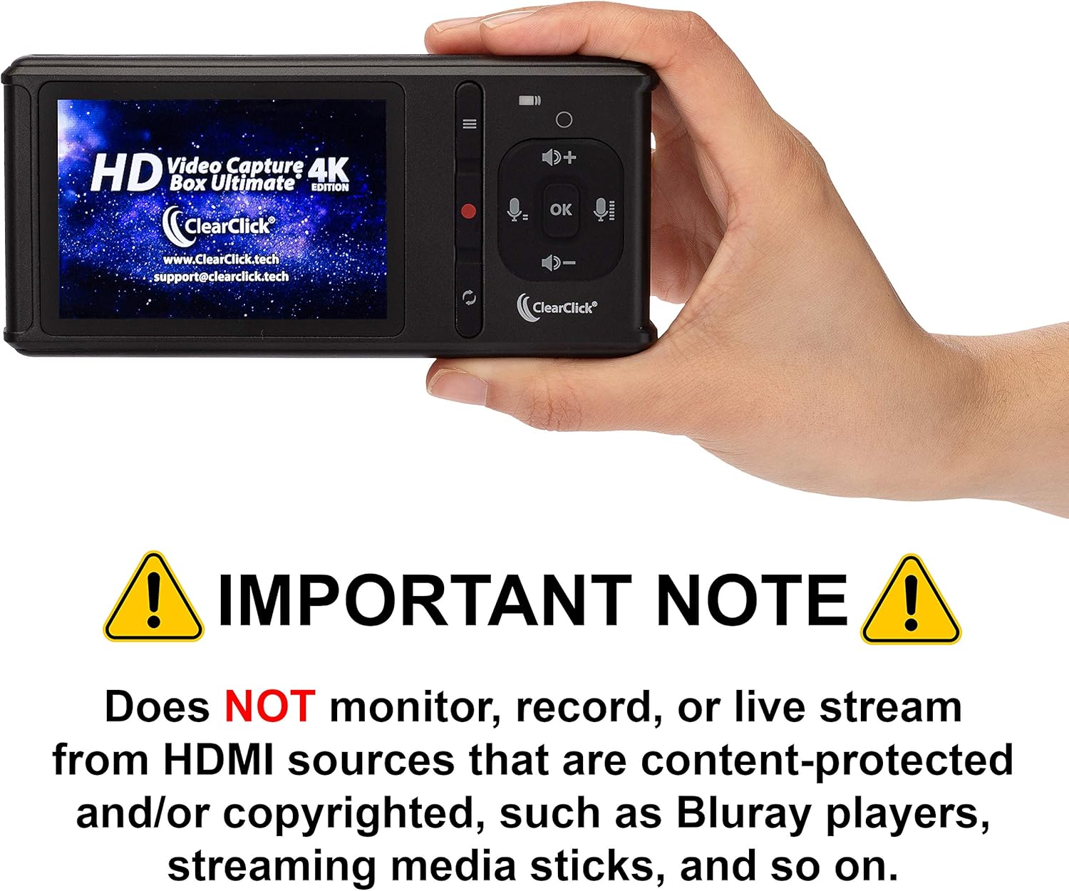 ClearClick HD Video Capture Box Ultimate (4K Edition) - Record and Stream Video from HDMI (Up to 4K30) and AV Video Sources, No Computer Required (Updated)