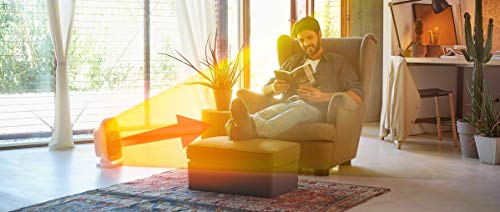 De'Longhi Portable Fan Heater, Quiet 1500W, 2 Settings, Energy Saving, Overheat Protection Compact & Ideal for Small to Medium Sized Rooms, White/Gray, HVY1030 Gray