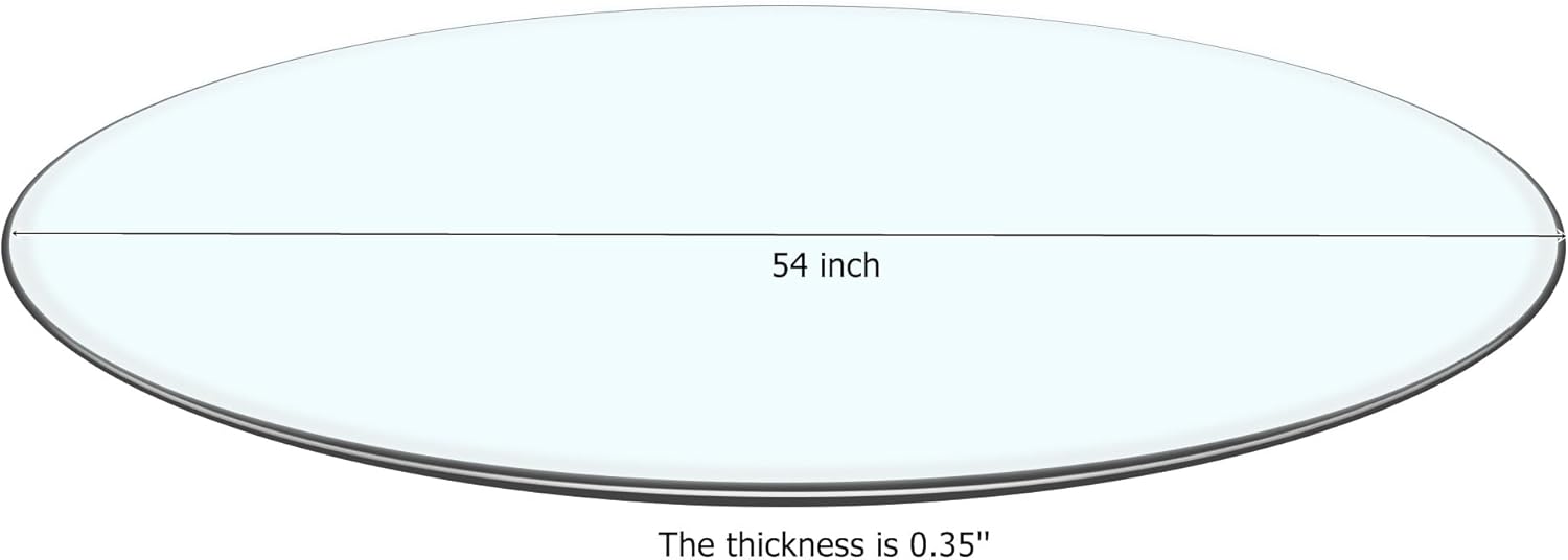 54 Inch Round Glass Table Top Thick Tempered Glass Round Table Top Glass Dining Table Replacement Glass Top for Table Patio Table Tops