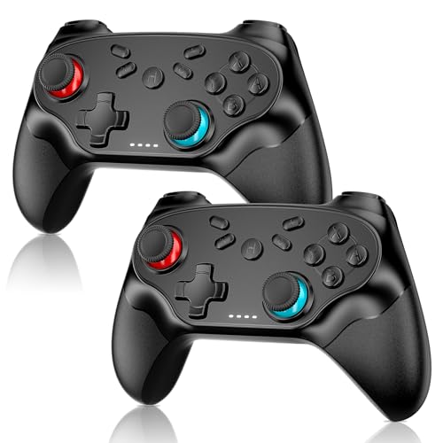 Wireless for Nintendo Switch Controller, Compatible with Switch 2/Lite/OLED/PC/Android/IOS, for Switch Controllers with Wake-up, Dual Vibration, Screenshot Function, Bluetooth, Turbo Function 2 Pack