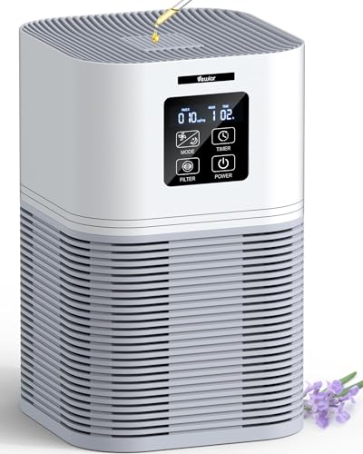 VEWIOR Air Purifiers for Home, HEPA Air Purifiers for Large Room up to 1200 sq.ft, H13 True HEPA Air Filter with Fragrance Sponge 6 Timers Quiet Air Cleaner for Pet Dander Wildfire