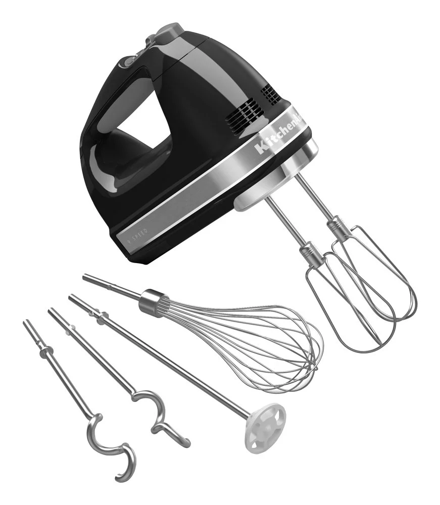KitchenAid KHM926OB 9-Speed Digital Hand Mixer with Turbo Beater II Accessories and Pro Whisk - Onyx Black