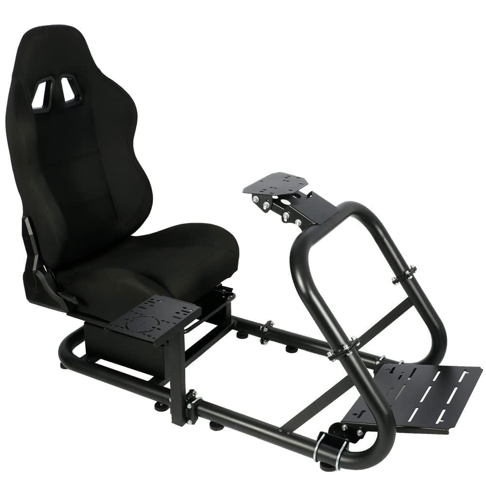 Marada Racing Simulator Cockpit with Comfort Seat Fit for Logitech/Thrustmaster/Fanatec G25 G27 G29 G920 G923 T300,Adjustable Sim Gaming Stand,No Wheel Pedal Shifter