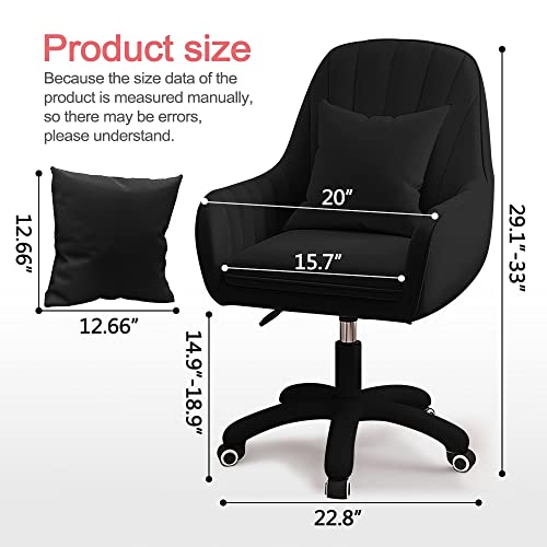 Home Office Chair Computer Chair with Mid-Back Upholstered Modern Tufted Computer Task Chair Swivel Height Adjustable Velvet Accent Chair Suitable for Bedroom, Study