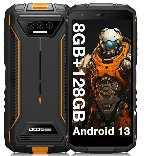 DOOGEE S41 Plus Rugged Smartphone 2024,128GB/TF 1TB,Android 13 Smartphone,IP68 Waterproof Phone,6300mAh Battery,Octa Core,AI Main Camera Rugged Phone,5.5