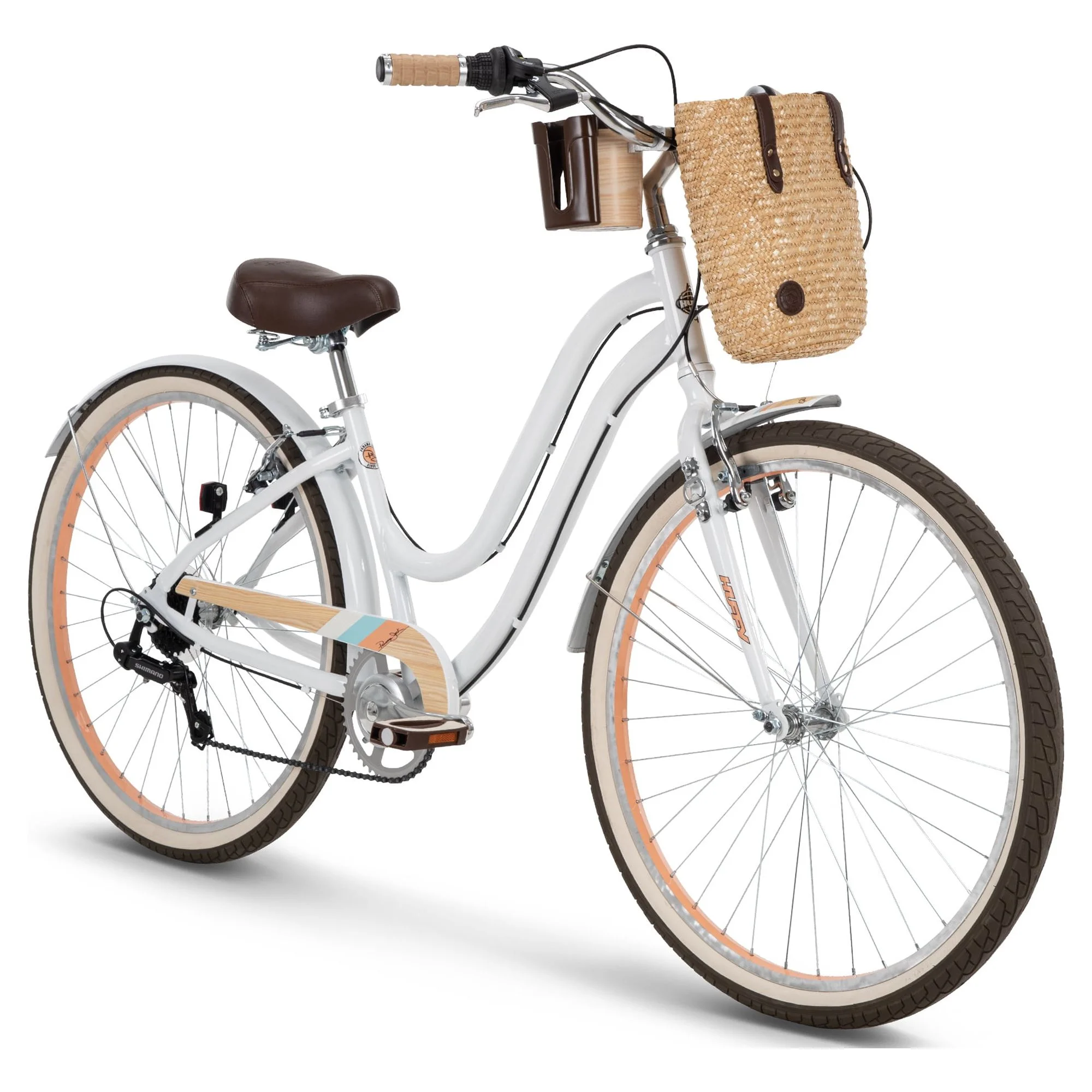 Panama Jack Parkside 27.5-In. 7-Speed Cruiser Bicycle for Women, White by Huffy