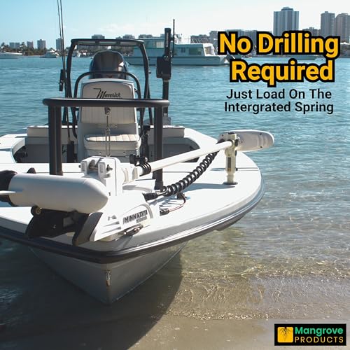 Adjustable Trolling Motor Stabilizer, Glow in the Dark, Universal Fitment for Minn Kota, Rhodan, Motor Guide, No Drilling, Shock Absorber, Boat Accessories, Trolling Motor Support