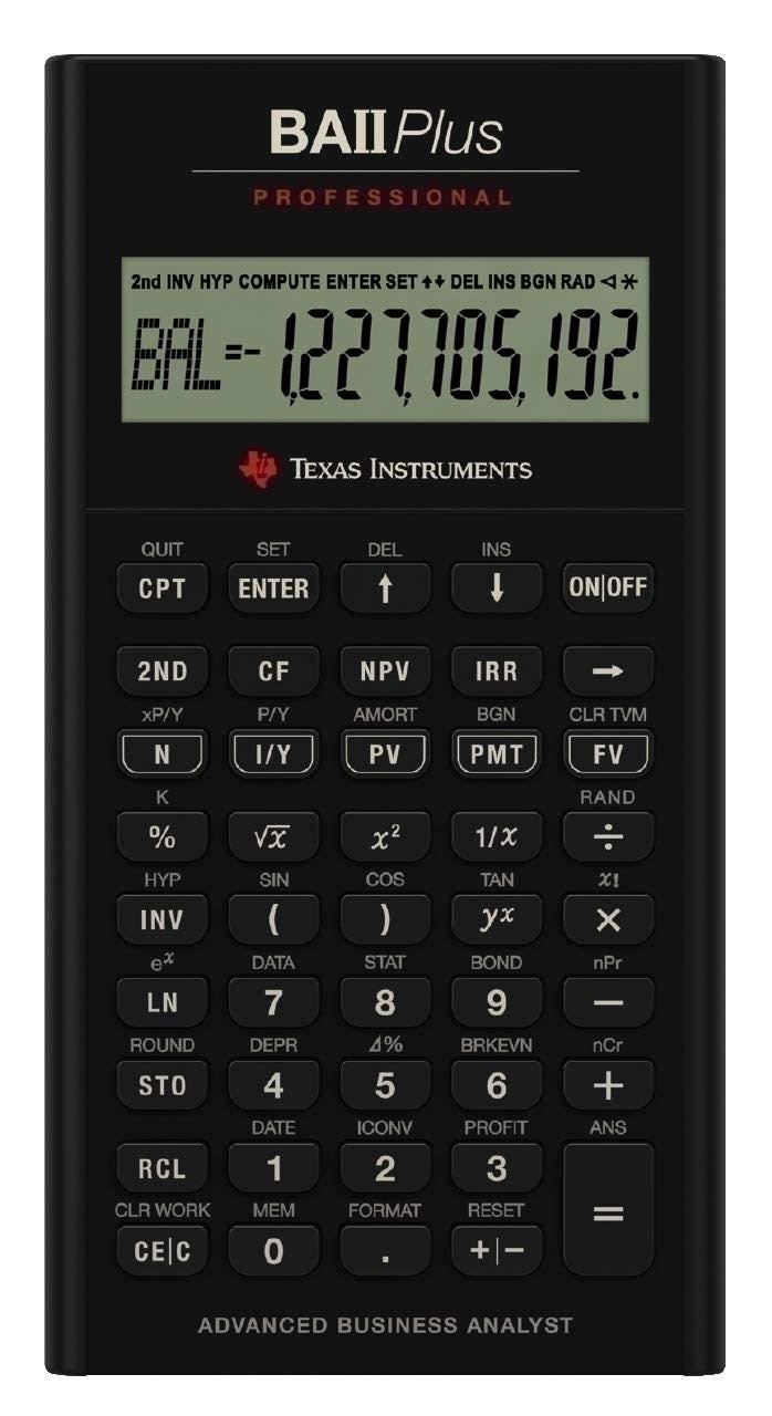Texas Instruments Ba II Plus Professional Advanced Financial Calculator