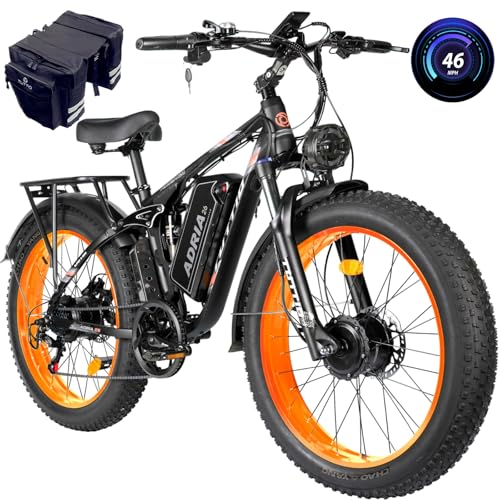TUTTIO Electric-Bike for Adults-Men, Dual-Motor-Ebike 40-46MPH-Hunting-Ebike, 52V 30AH Long Range Dirtbike, 26