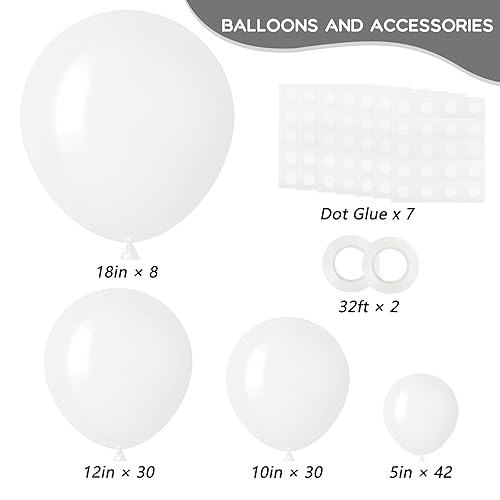 RUBFAC Rainbow Balloons Garland Arch Kit, 110pcs 12 Assorted Color Balloons Colorful Party Balloons for Birthday Party Baby Shower Decoration