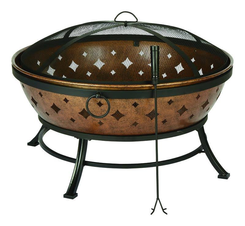 Living Accents Noma Wood Fire Pit 22.4 in. H x 35.8 in. W x 22 in. D Steel