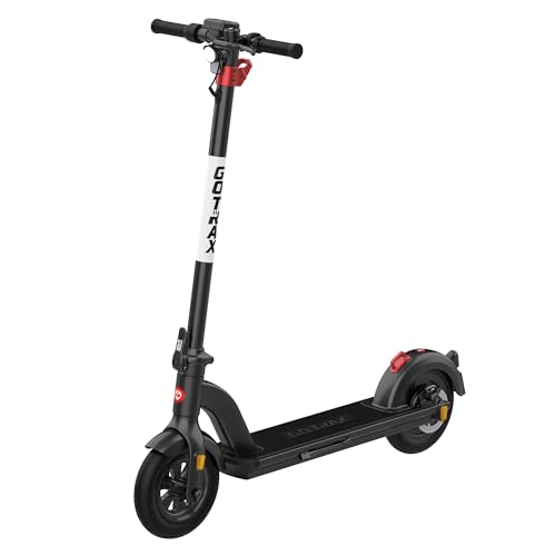 Gotrax G4 Electric Scooter, 10” Solid Tires, Max 25 Mile Range and 20Mph Power by 500W Motor, Double Anti-theft Lock, Bright Headlight and Taillight, 500W Foldable E Scooter for Adults