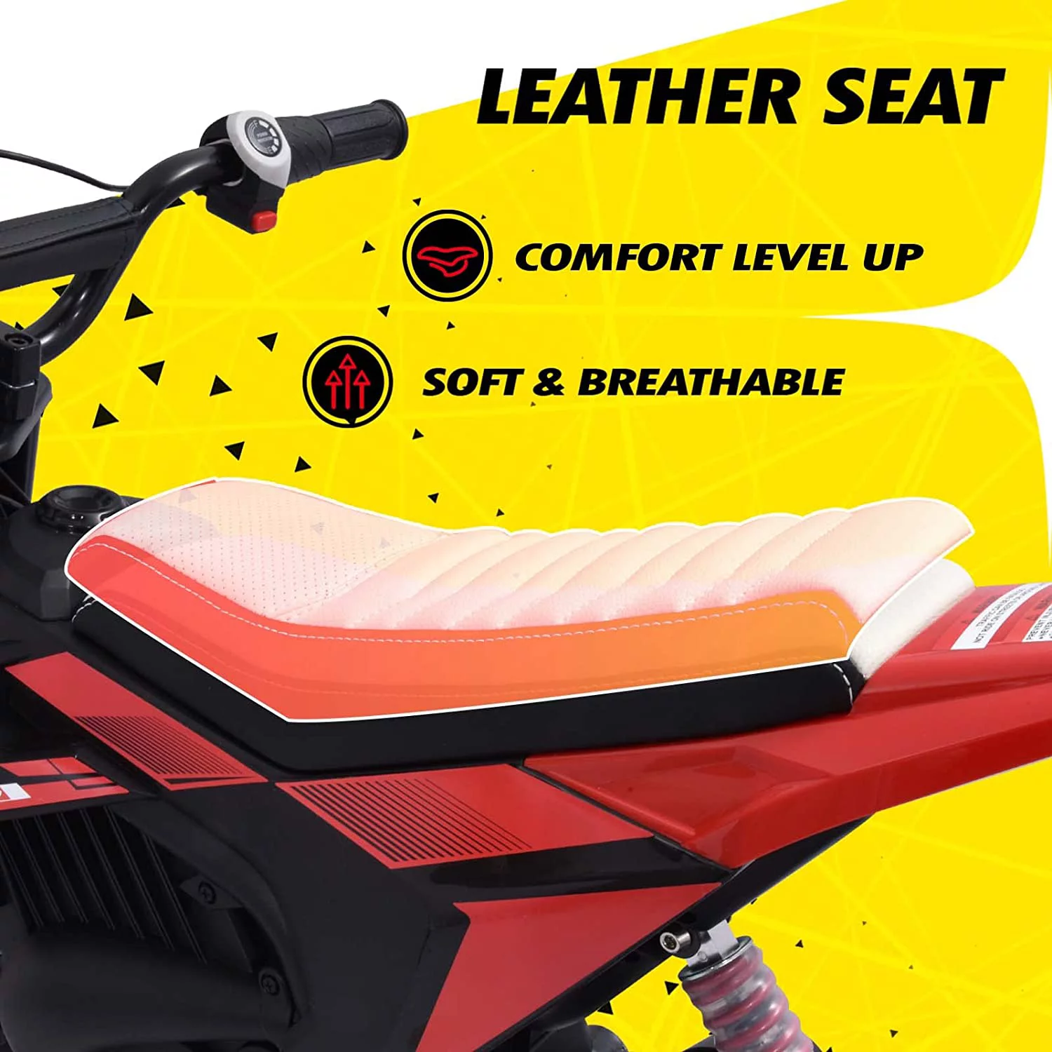 Blitzshark 24V Kids Electric Dirt Bike 250W off-Road Bike for Ages 13+, with Rubber Tire, Suspension & Leather Seat