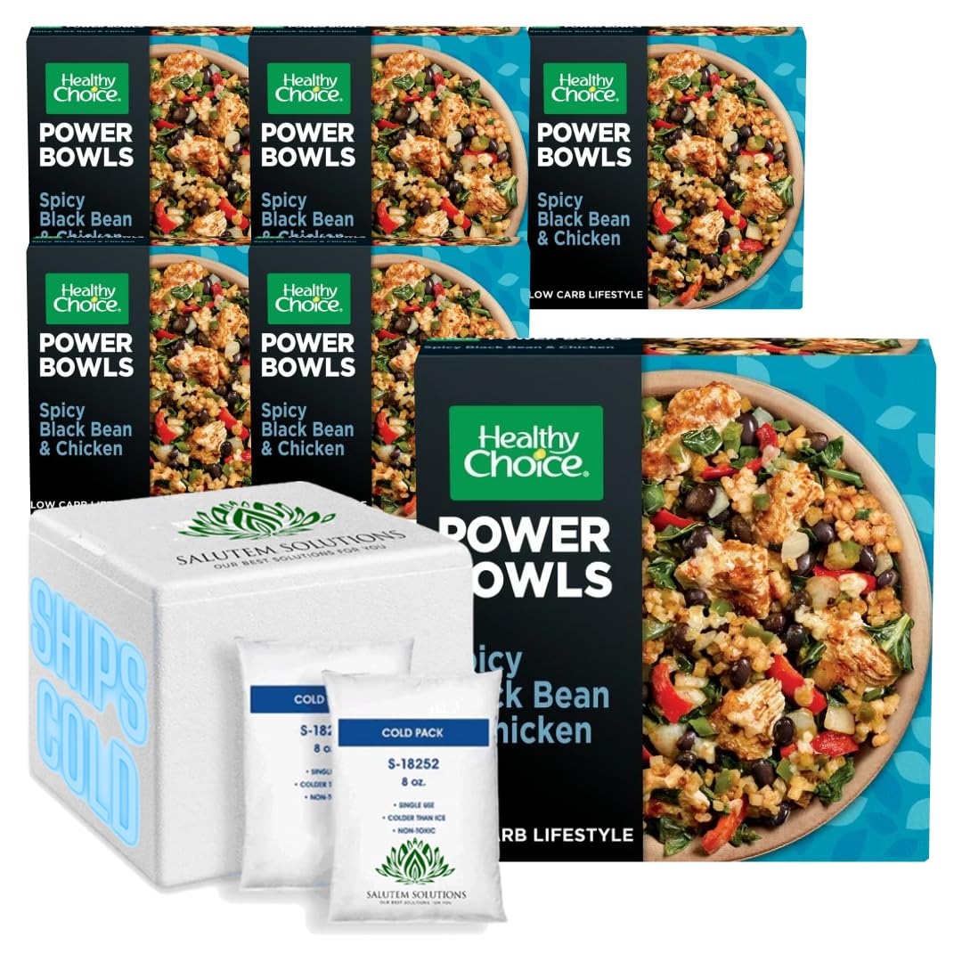 Healthy Choice Power Bowls Spicy Black Beans Chicken & Riced Cauliflower Frozen Meal, 9.25 oz - Pack of 6