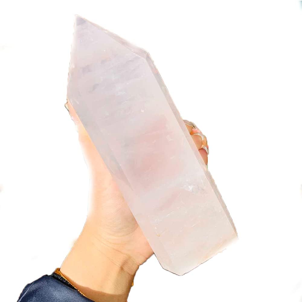 6.29inch Natural Clear Quartz Tower Lemurian Seed Crystal Wand Quartz Point Crystal Healing Pack of 2