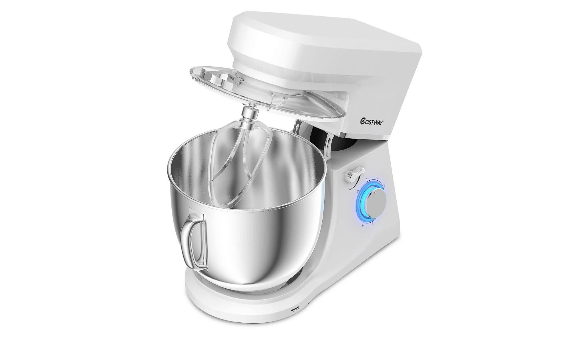 Costway Tilt-Head Stand Mixer 7.5 qt 6 Speed 660W with Dough Hook, Whisk u0026 Beater Black