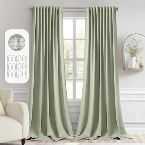 MIULEE Back Tab Blackout Curtains 84 Inch Length 2 Panels Set for Living Room Bedroom, Rod Pocket/Pinch Pleated Thermal Insulated Room Darkening Light Blocking Curtains 52x84 Inch, Cappuccino Brown