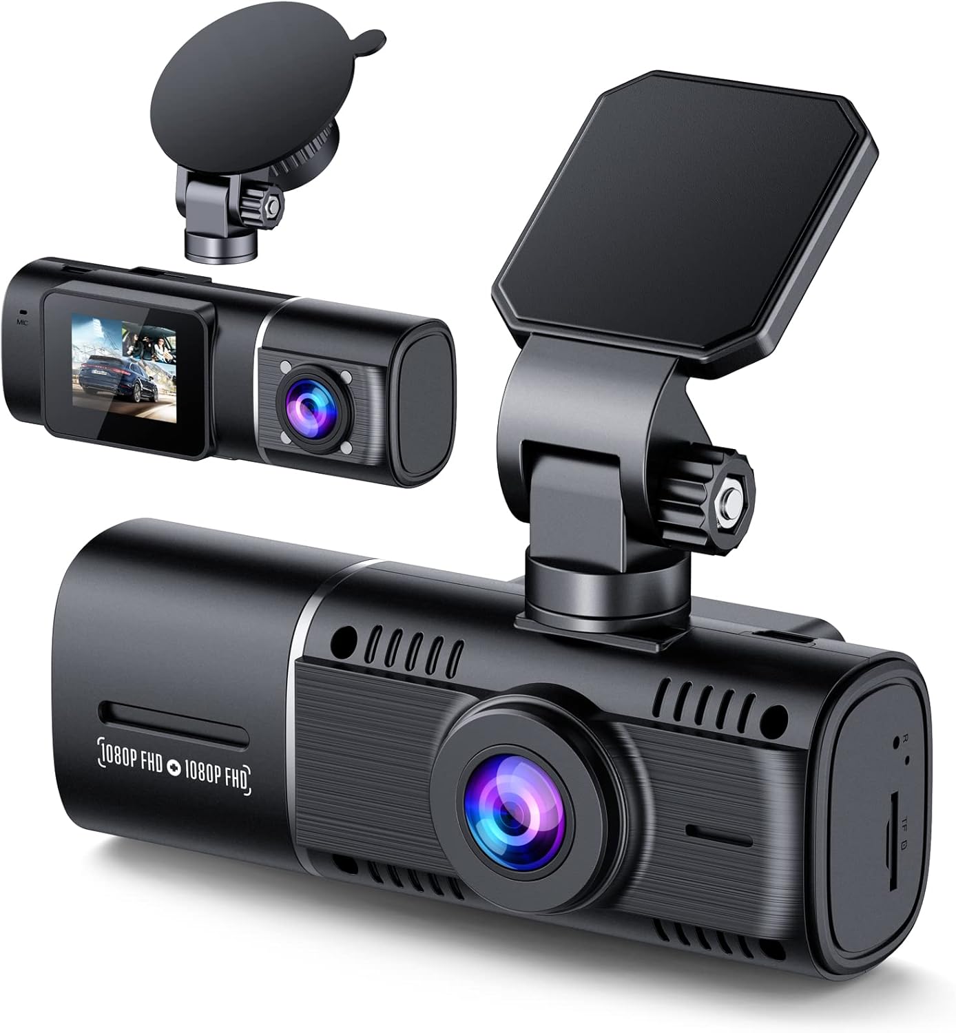 Dual Dash Cam Front and Inside1080P Dash Camera for Cars 1.5