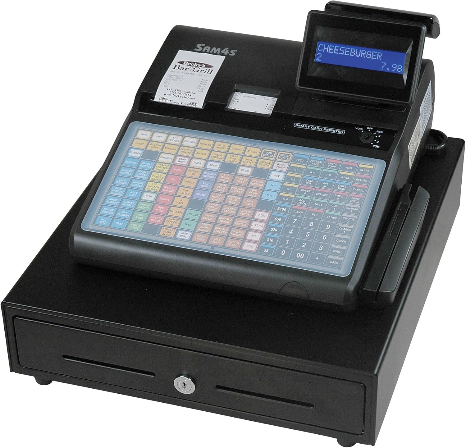 SAM4s ER-940 Cash Register with flat keyboard, with receipt printer