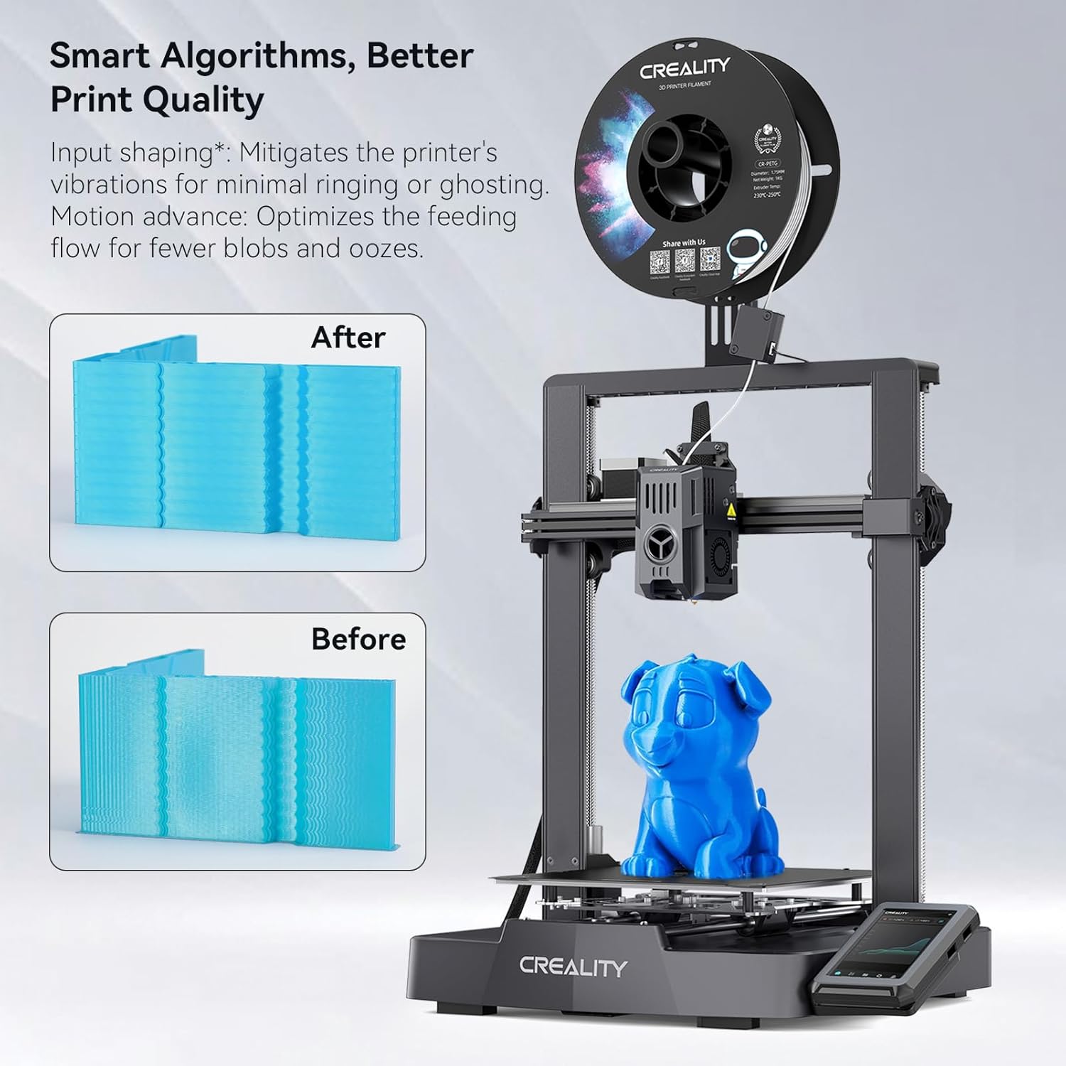 Official Creality Ender 3 V3 KE 3D Printer 500mm/s High Speed Printing Smart Remote Control Auto Calibration 300℃ Printing Temp Ultra-Smooth Motion Linear Rail 220x220x240mm