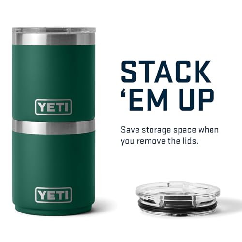 YETI Rambler Lowball, Vacuum Insulated Stainless Steel Stackable Lowball with MagSlider Lid, Stainless Steel, 10 oz (296 ml)