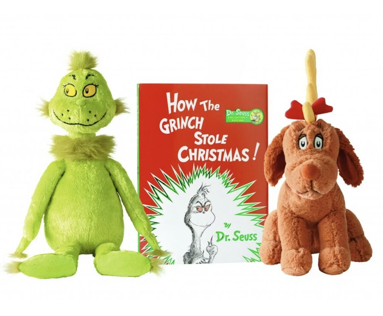 Dr. Seuss Grinch Max the Dog & Book 3pcSet Plush Kohl's 12