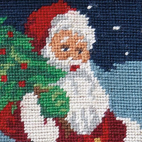 Lillian Vernon Santa Personalized Heirloom Christmas Needlepoint Stocking Stocking, 100% Wool, 9.5