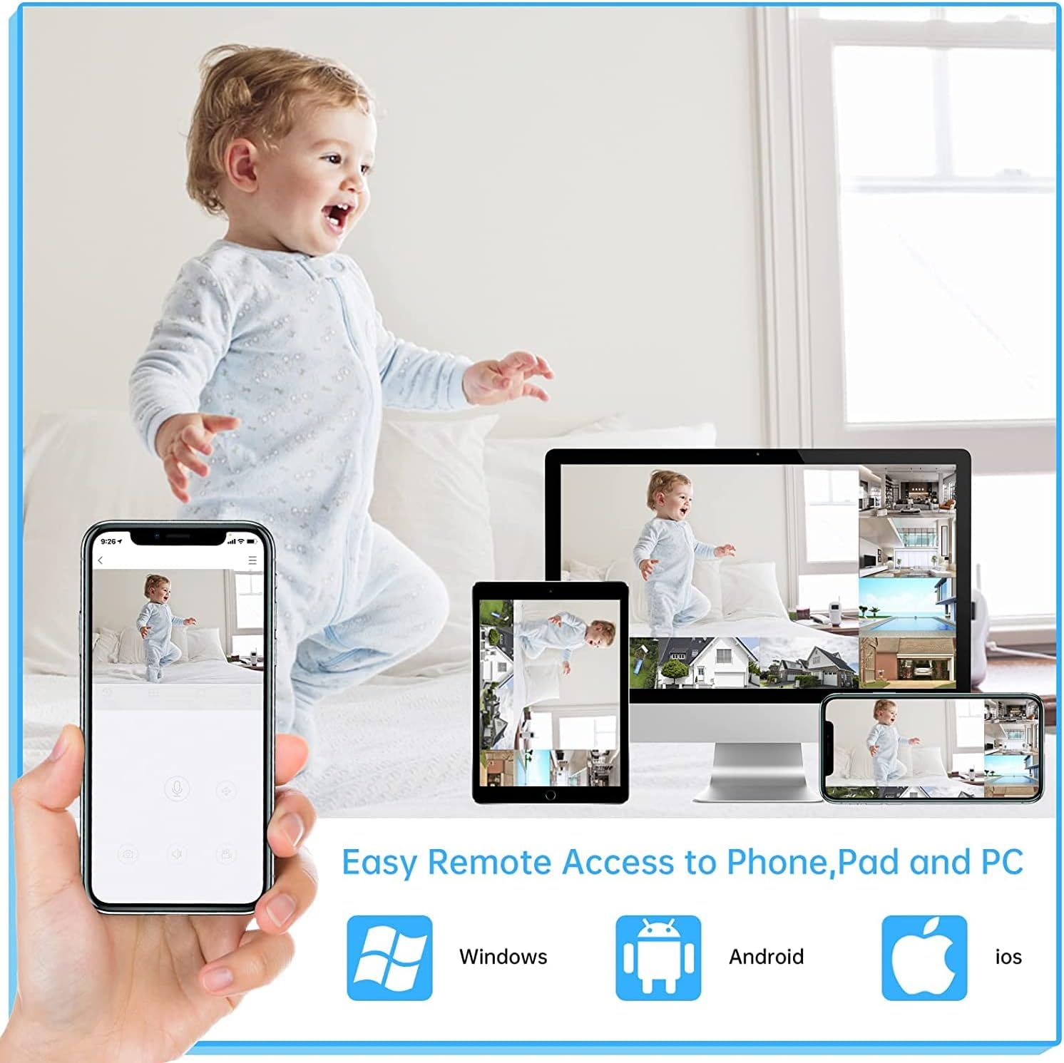 1080P Wireless Camera Security System with One Way Audio, SAFEVANT 8 Channel Home Surveillance NVR 2TB Hard Drive Pre-Installed with 4PCS IP Wifi Cameras Night Vision and Waterproof Expandable HD CCTV