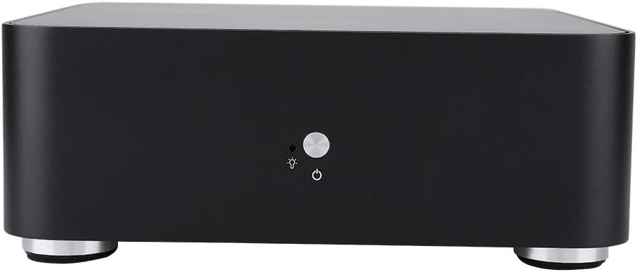 menfad ITX Case,Mini Computer Case Aluminum Alloy HTPC Case Mini PC Computer Case, Surface Frosting Treatment, All-Aluminum Alloy, 3.5MM Super-Thick Sheet,for The ITX Motherboard(Black)