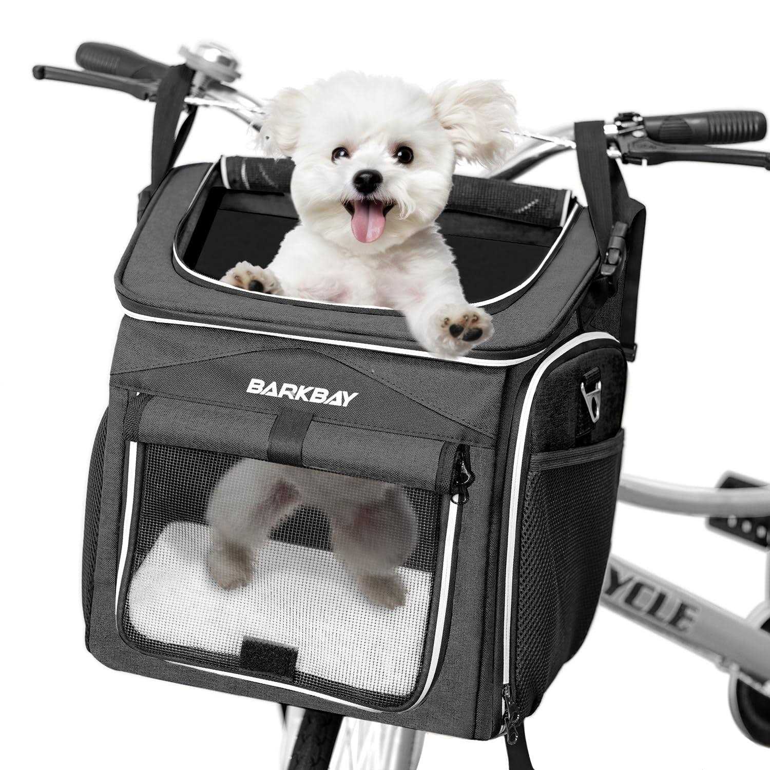 BARKBAY Dog Bike Basket Carrier Expandable Foldable Soft-Sided Dog Carrier - Pet Supplies online store