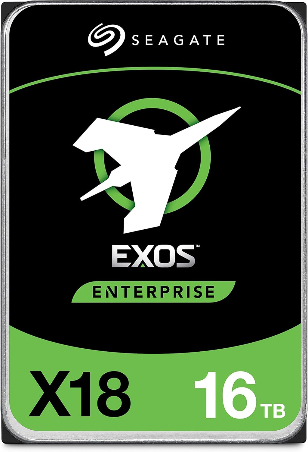 Seagate Exos X18 16TB Enterprise HDD - CMR 3.5 Inch Hyperscale SATA 6Gb/s, 7200 RPM, 512e and 4Kn FastFormat, Low Latency with Enhanced Caching (ST16000NM000J) (Renewed)