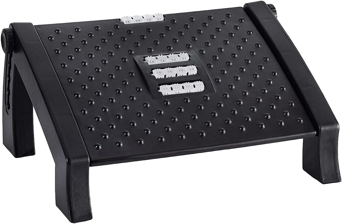 Adjustable Height Foot Rest with Massage Surface for Under Desk, 6 Height Adjustable Foot Stool for Desk at Work for Home, Office