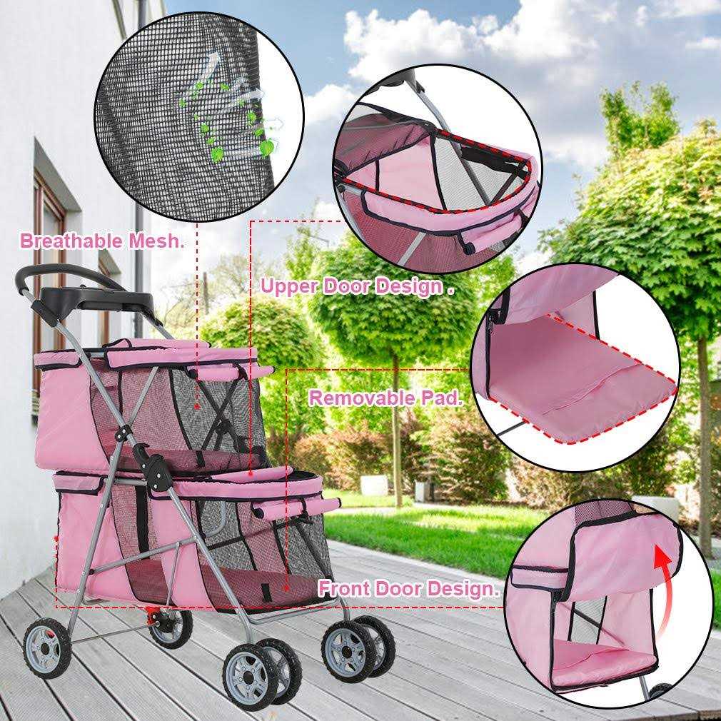 Bestpet Dog Stroller Cat Stroller Pet Carriers Bag Jogger Stroller for Small Medium Dogs Cats - Pet Supplies online store