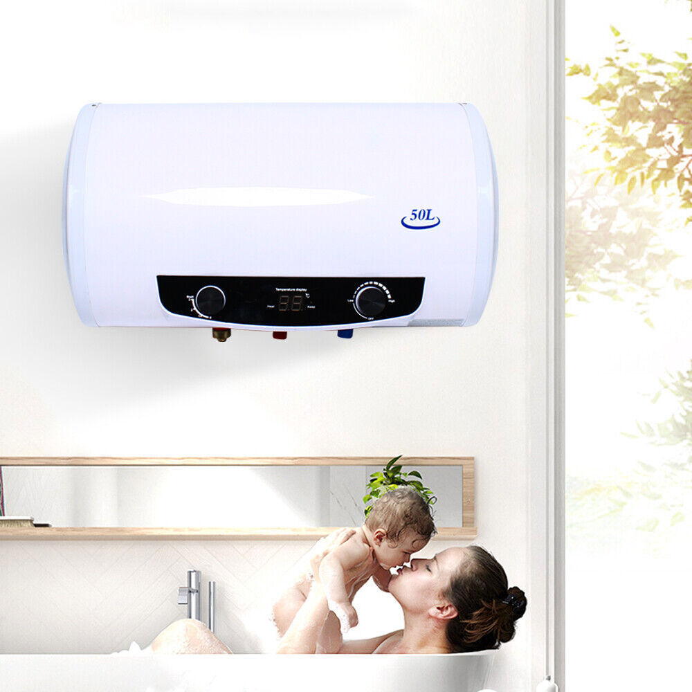 ZhdnBhnos Electric Instant Hot Water Heater Warmer Boiler Tank Storage Bathroom Shower 50L 30-75℃ 110V