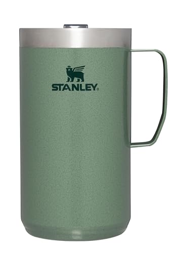 Stanley Stay-Hot Camp Mug 24 oz | Press Fit Drink Through Lid | Cup for Coffee, Tea and Drinks | Insulated Stainless Steel Coffee Mug | BPA-Free | Ash 2.0