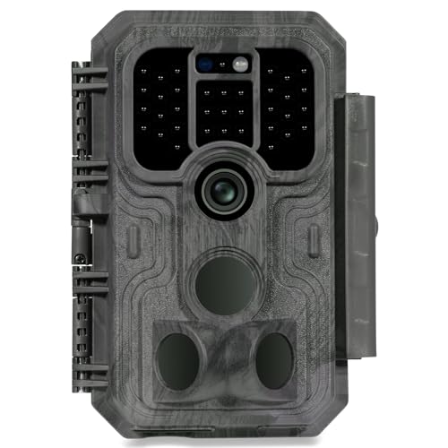 Trail Camera S5, Super-Low-Light Sensitivity Sensor, 48MP 1296p, Game Camera with No Glow 100ft Night Vision, 0.1s Trigger Speed Motion Activated, Waterproof