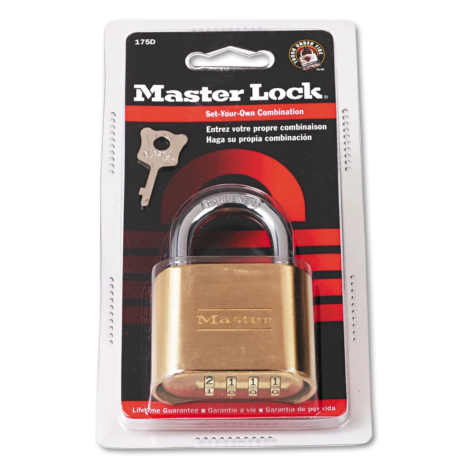 Master Lock Resettable Combination Padlock 2 in Wide, Brass